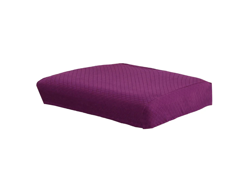 Chair Cover Soft Plush Elastic Rhombus Pattern Detachable Decorative Solid Color Chair Cushion Slipcover Seat Protector for Living Room - Purple