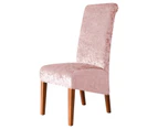 Chair Protective Cover Highly Elastic Solid Color Wear Resistant Lint Free Non-Slip Decorative Polyester Thickened Elastic Dining Table Chair Cover - Pink