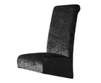 Chair Protective Cover Highly Elastic Solid Color Wear Resistant Lint Free Non-Slip Decorative Polyester Thickened Elastic Dining Table Chair Cover - Black
