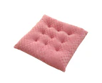 Seat Pad Anti-Slip Strap Design Soft Texture Plush High Elasticity Protective Washable Thickened Student Square Chair Cushion for Home - Pink