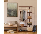 Bamboo Garment Rack Stand with Shelves