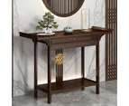 2 Tier Open Storage Bamboo Console Table