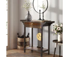 2 Tier Open Storage Bamboo Console Table