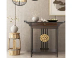 2 Tier Open Storage Bamboo Console Table