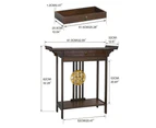 2 Tier Open Storage Bamboo Console Table