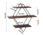 3-Tier wooden Floating Wall Shelves