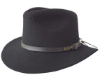 JACARU Australian Wool Hat Trilby Fedora 100% WOOL Crushable Travel Genuine 1849 - Black