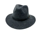 JACARU Australian Wool Hat Trilby Fedora 100% WOOL Crushable Travel Genuine 1849 - Dark Grey