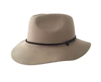 JACARU Australian Wool Poet Hat Trilby Fedora 100% WOOL Crushable Travel Genuine - Grey