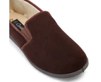 GROSBY Percy Mens Slippers Shoes Indoor Outdoor Casual Slipper Moccasins - Chocolate