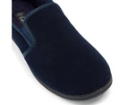 GROSBY Percy Mens Slippers Shoes Indoor Outdoor Casual Slipper Moccasins - Navy Blue