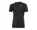 Diadora Boys Compression Short Sleeve Tee Top T Shirt Boys Thermal Kids - Black