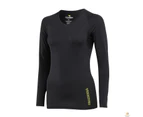 DIADORA Ladies Compression Sports Thermal Long Sleeve Tee Top T Shirt - Black
