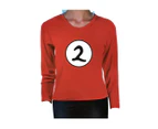 Dr. Seuss Kids Cat In The Hat Thing 2 Long Sleeve Red Top Party Costume Book Week