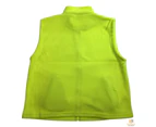 PLAIN HI VIS Polar Fleece Vest Full Zip Safety Workwear High Visibility Fleecy - Fluro Yellow