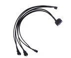 43cm SATA 1 to 3 4Pin CPU Cooling Fan PWM Temperature Control Power Cable Power Adapter Extension Lead Wire