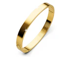 Serena Solid Flat Hinged Bangle in Gold