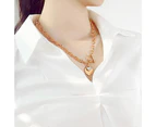 Diamond cut Belcher Chain T-lock Toggle Necklace in Rose Gold Layered Steel Jewellery