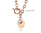 Diamond cut Belcher Chain T-lock Toggle Necklace in Rose Gold Layered Steel Jewellery