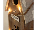 Christmas LED Light Wooden Bird House
