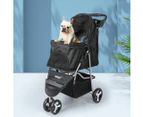 Pawz Large Pet Stroller Dog Cat Carrier Travel Pushchair Foldable Pram 3 Wheels