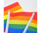 12x Small Rainbow Flag Gay Lesbian LGBT 14.5x 20.5cm Pride Mini Flags Hand Wavin