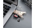 Y Type TF/SD Card Reader - Gold.Portable memory card reader SD card adaptor compatible with SD and TF cards