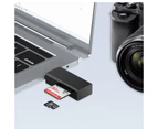 USB 3.0 SD/TF Memory Card Reader, 2 Slots, Card Reader compatible with SDXC, SDHC, SD, MMC, RS-MMC, Micro SDXC, Micro SD-black