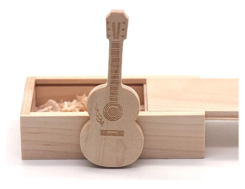 32GB Wood USB 3.0 Flash Drive Maple Wood Guitar- 32GB Wooden  USB Stick Gift