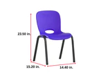 Kids Chair Plastic Indoor Outdoor Children Seat Picnic Play Sturdy X2 Purple