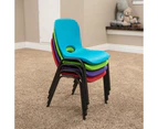 Kids Chair Plastic Indoor Outdoor Children Seat Picnic Play Sturdy X2 Purple