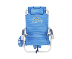 Tommy Bahama Beach Chair 2 Pack Folding Backpack Camping Reclining Lounger Blue