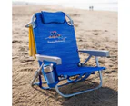 Tommy Bahama Beach Chair 2 Pack Folding Backpack Camping Reclining Lounger Blue