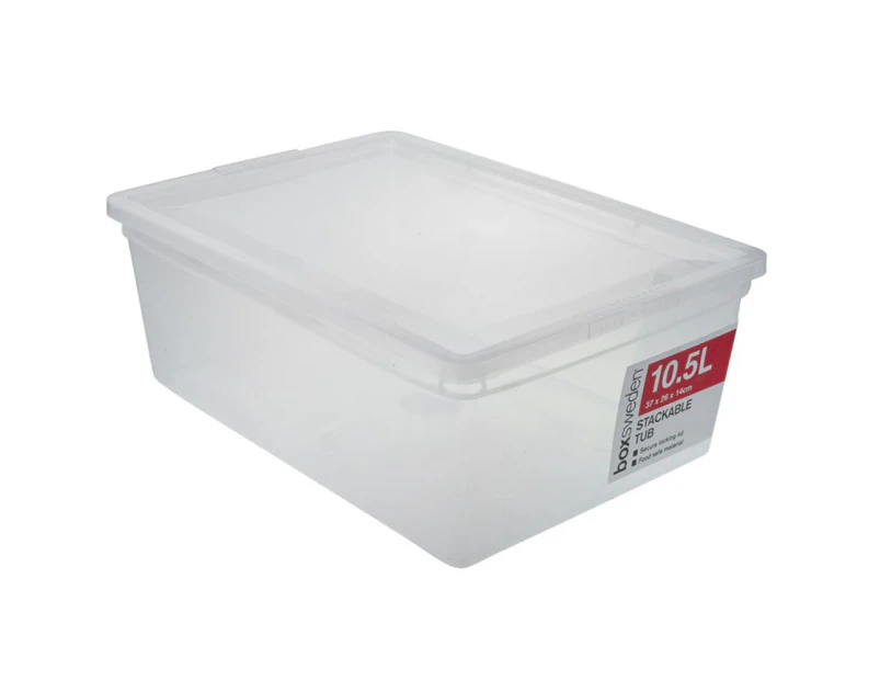 24 x STORAGE BOXES with LIDS 10.5L | Stackable Containers Tub Bin Box Organiser Home Organisation Plastic Storage Containers Box Bins Crate Tub Tote