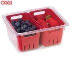 OGGI StoreFresh Double Fruit Storage Bin w/ Colander Baskets