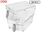 Set of 2 OGGI Large Storage Bins w/ Easy Grip Handles