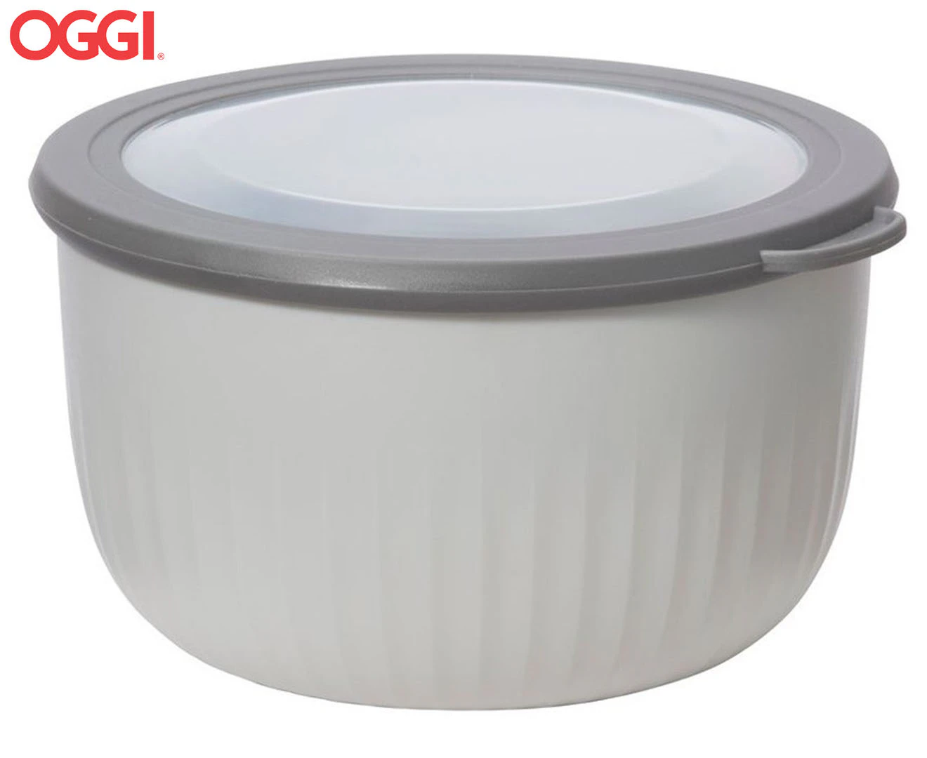 Oggi 2.4L Plastic Prep & Serve Bowl Kitchen Food Serving Container w/ Lid White