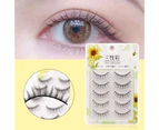 SunnyHouse 5Pairs False Eyelashes Easy to Use Natural Fiber Cross Makeup Extensions Eye Lashes for Bride-Black