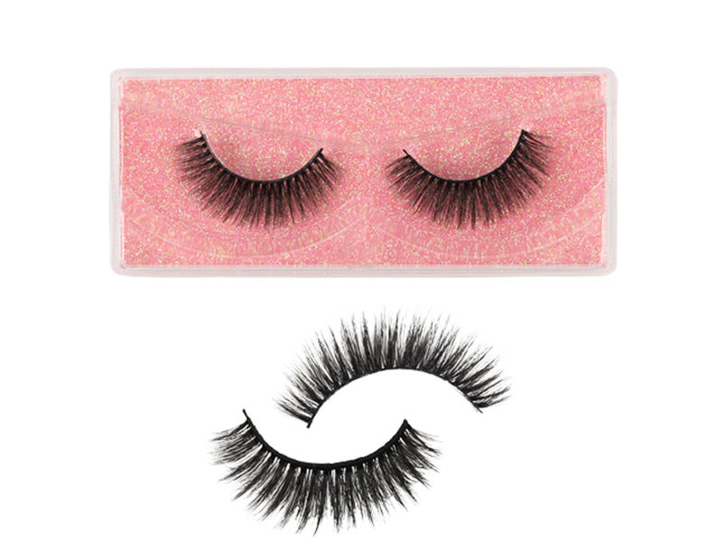 SunnyHouse 1 Pair Artificial Eyelash Natural Effect Slender Exquisite Imitation Mink Hair Eye Lash for Girl- 108