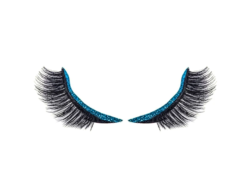 SunnyHouse 1 Pair Eyelashes Stickers Convenient Reusable Plastic Waterproof Instant Eyeliner Stickers for Beauty Makeup-Blue