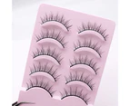 SunnyHouse 5Pairs False Eyelashes Natural Stylish Eyeliner Effect Cross Makeup Extensions Eye Lashes for Daily Life- 5pcs