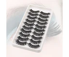 SunnyHouse 10Pairs False Eyelashes Stylish Universal Fiber Makeup Extensions Eye Lashes for Women- Set