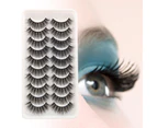 SunnyHouse 10Pairs False Eyelashes Stylish Universal Fiber Makeup Extensions Eye Lashes for Women- Set