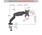 Barkan Flat/Curved Monitor Gas Spring Desk Mount, 13 - 29 Inch Size, Black