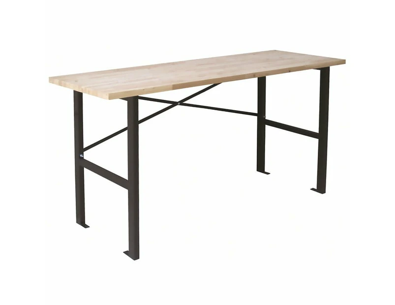 Steel Frame Work Table 850 x 1650 x 600mm Natural Timber - Natural Timber
