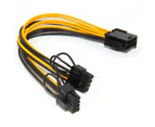 EPS CPU 8pin to 2-port PCIe 8pin Dual PCI-Express 6+2pin Y Splitter Miner GPU Graphics Card Power Supply Cable Cord 18AWG 20CM