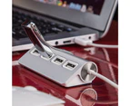 USB HUB, Premium 4 Port Aluminum USB Hub with 11 inch Shielded Cable for iMac, Mac Books, PCs and Laptops