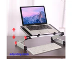 Aluminum Alloy Laptop Foldable Adjustable Laptop Desk Computer Table Stand Tray Notebook Pc Folding Desk Enlarge Black