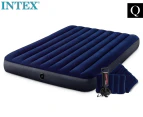 Intex Dura-Beam Classic Queen Size Airbed w/ Pillows & Hand Pump
