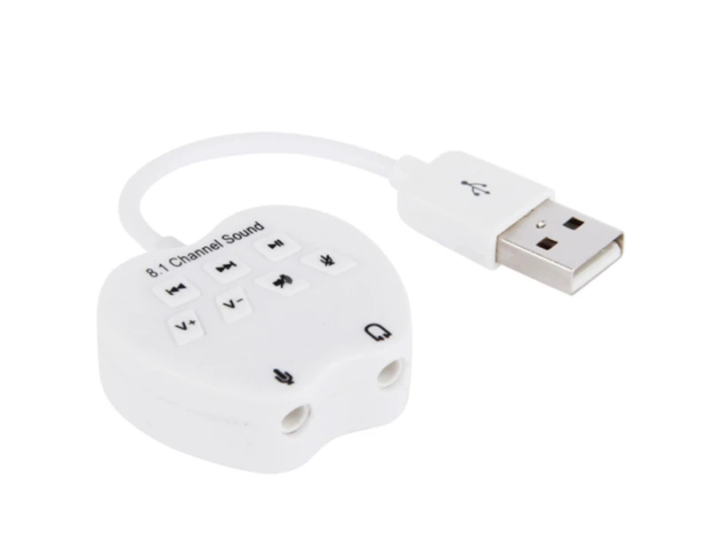 Usb 2.0 Virtual 8.1 Channel Audio Sound Card Adapter Converter(White)